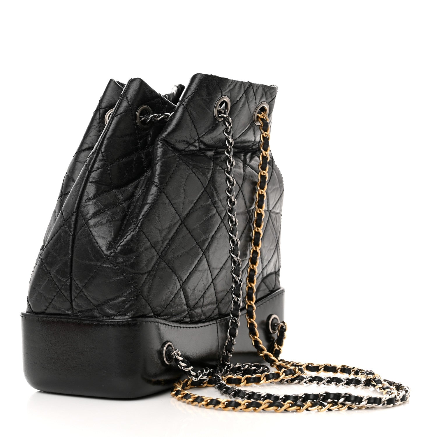 Chanel Aged Calfskin Quilted Small Gabrielle Backpack Black 3 of 16