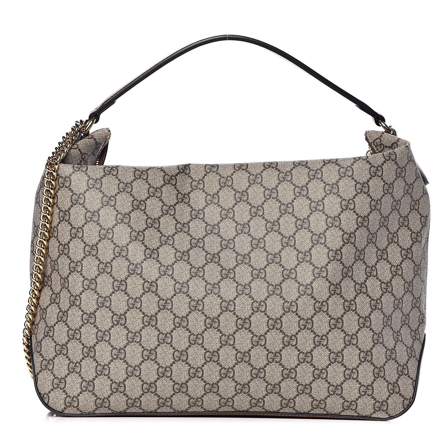 GG Supreme Monogram Large Linea A Hobo Light Brown
