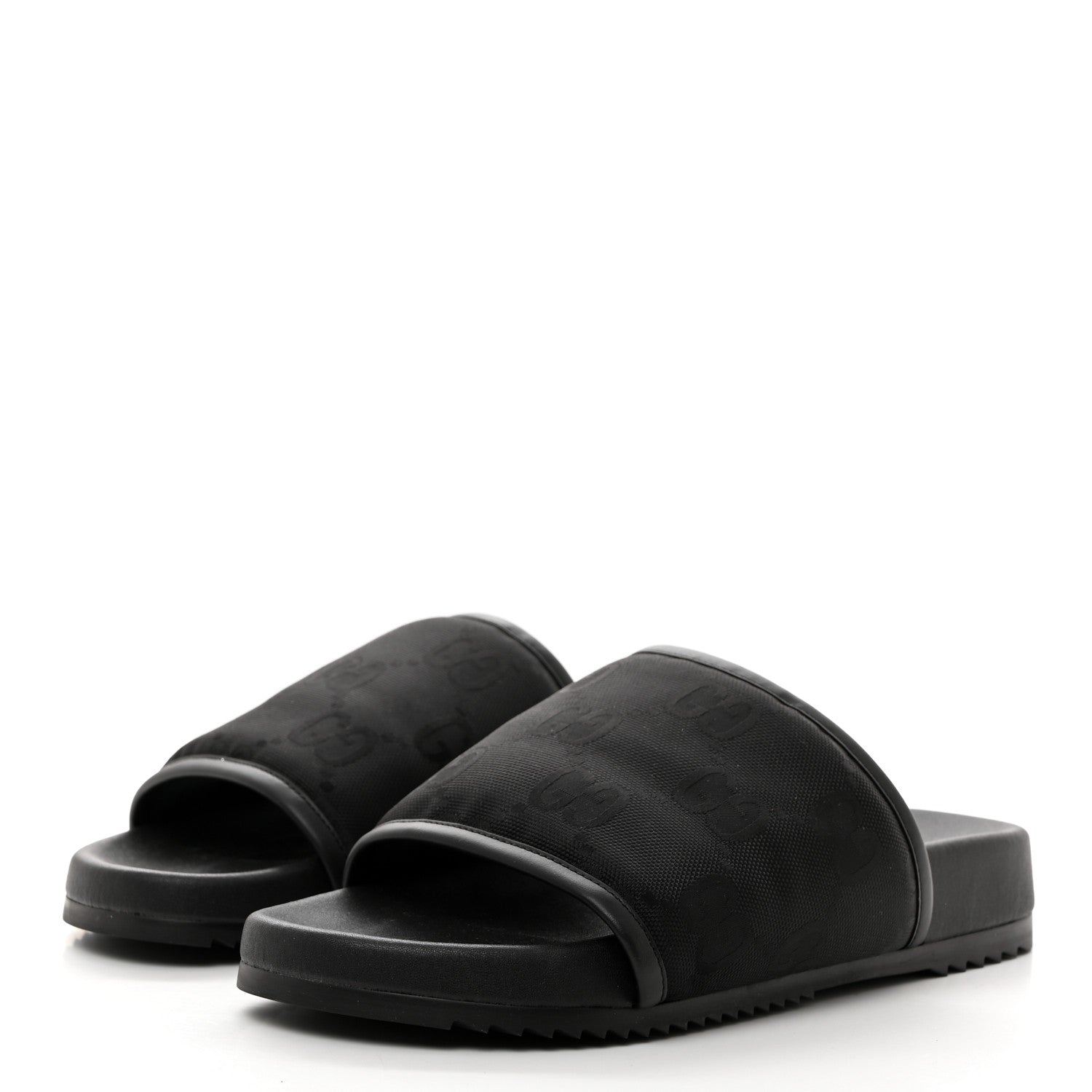 Gucci Econyl Nylon Demetra GG Monogram Mens Off the Grid Slide Sandals 8 Black 3 of 8