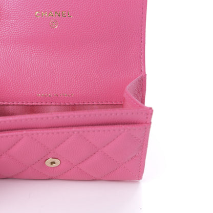 Chanel Caviar Quilted Flap Card Holder Pink 7 of 9