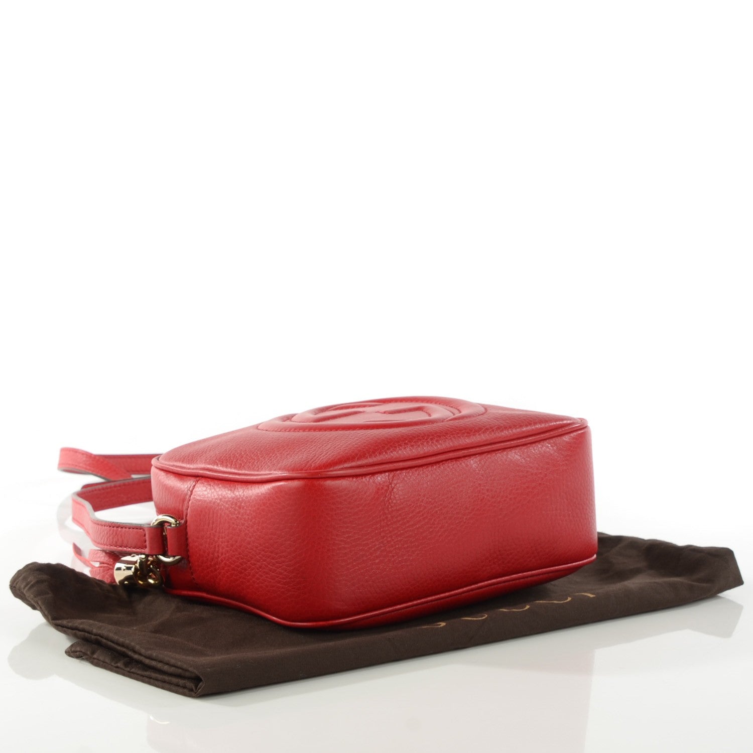 Gucci Pebbled Calfskin Small Soho Disco Bag Tabasco Red 4 of 7