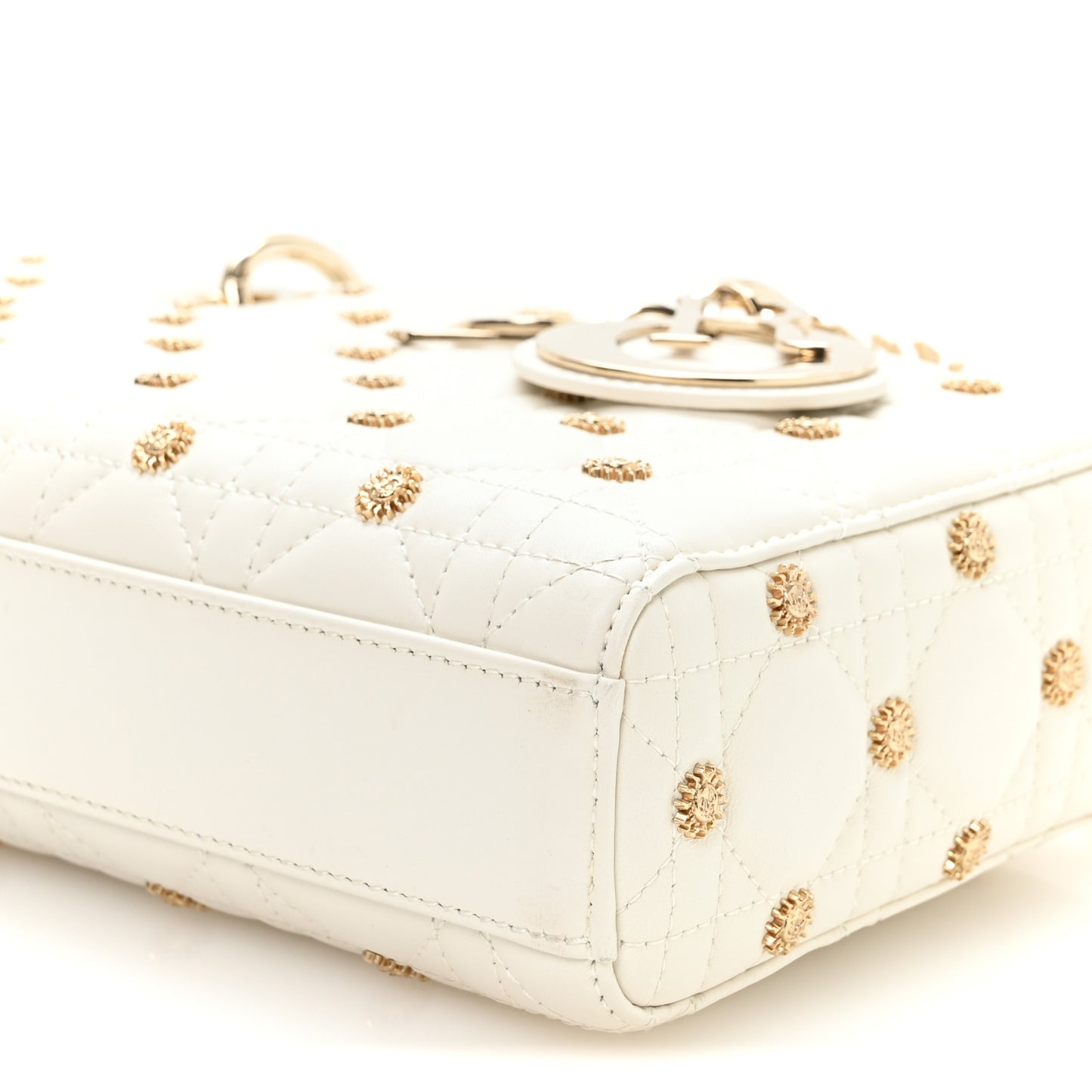 Lambskin Butterfly Cannage Lady D-Joy White