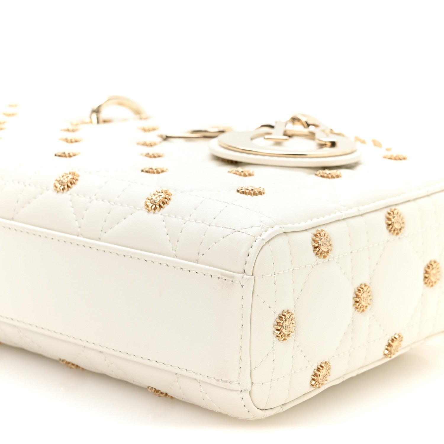 Christian Dior Lambskin Butterfly Cannage Lady D-Joy White 10 of 10