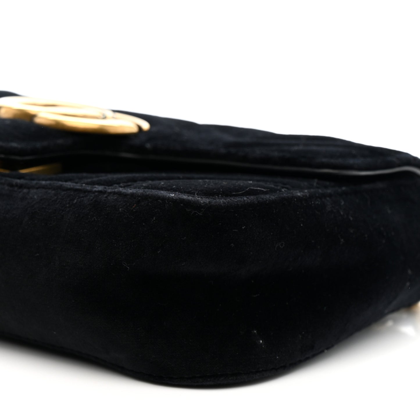Velvet Matelasse Mini GG Marmont Shoulder Bag Black