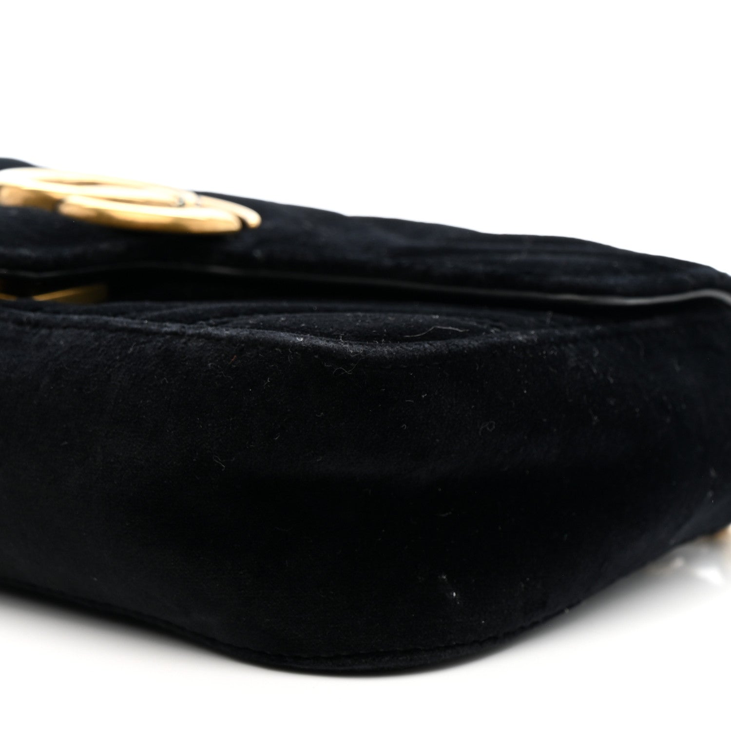 Gucci Velvet Matelasse Mini GG Marmont Shoulder Bag Black 10 of 16