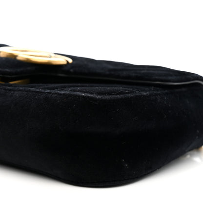 Gucci Velvet Matelasse Mini GG Marmont Shoulder Bag Black 10 of 16