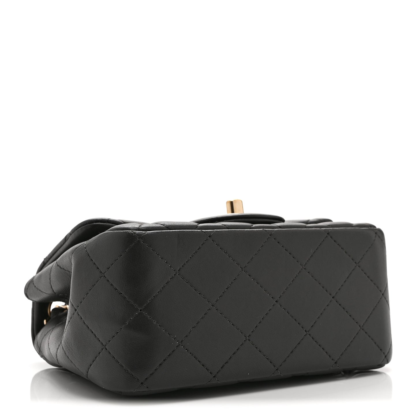 Lambskin Quilted Mini Square Flap Dark Grey