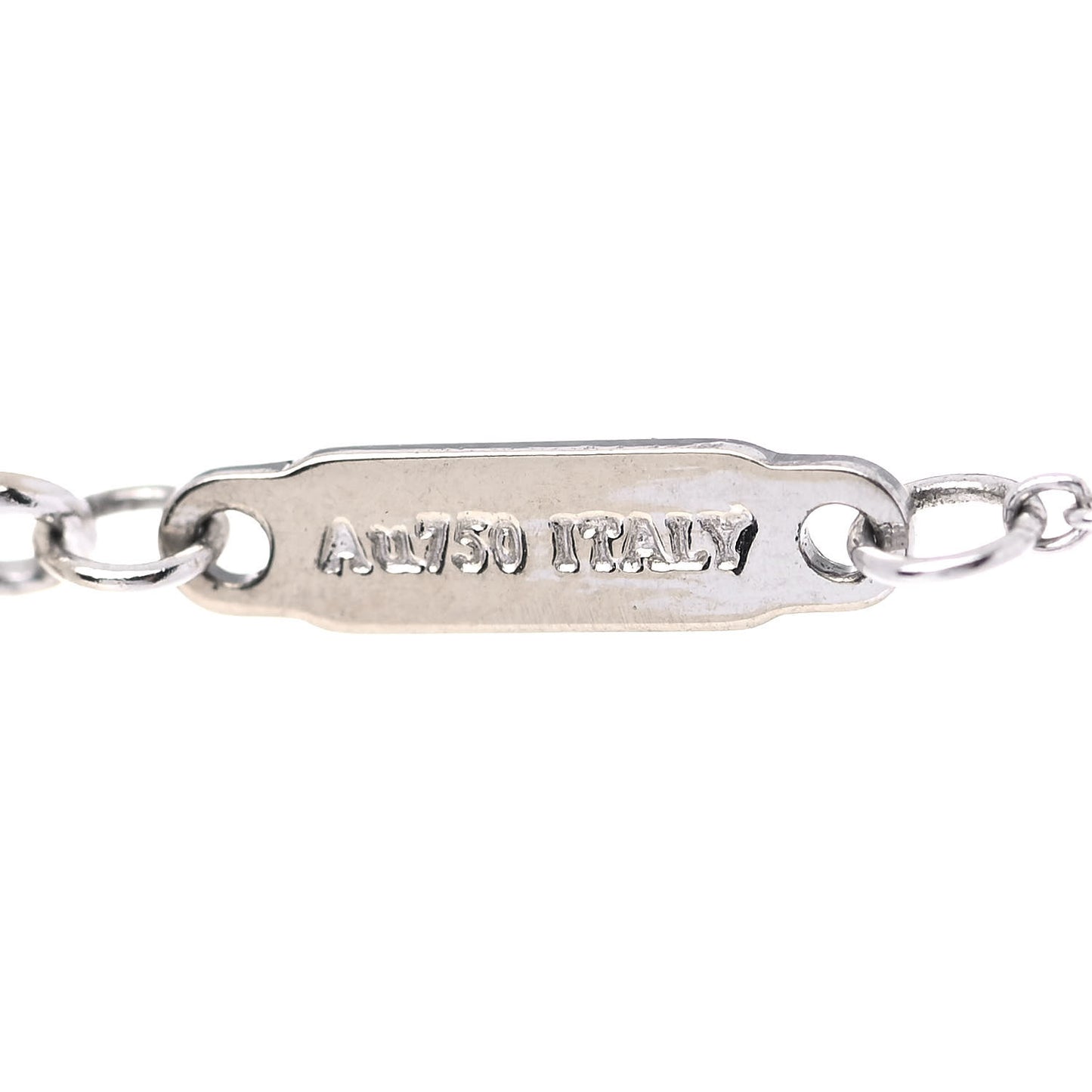 18K White Gold Diamond Mini T Smile Pendant Necklace