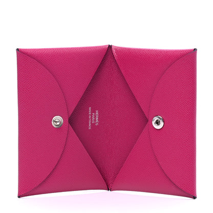 Hermes Epsom Calvi Card Case Rose Pourpre 3 of 4