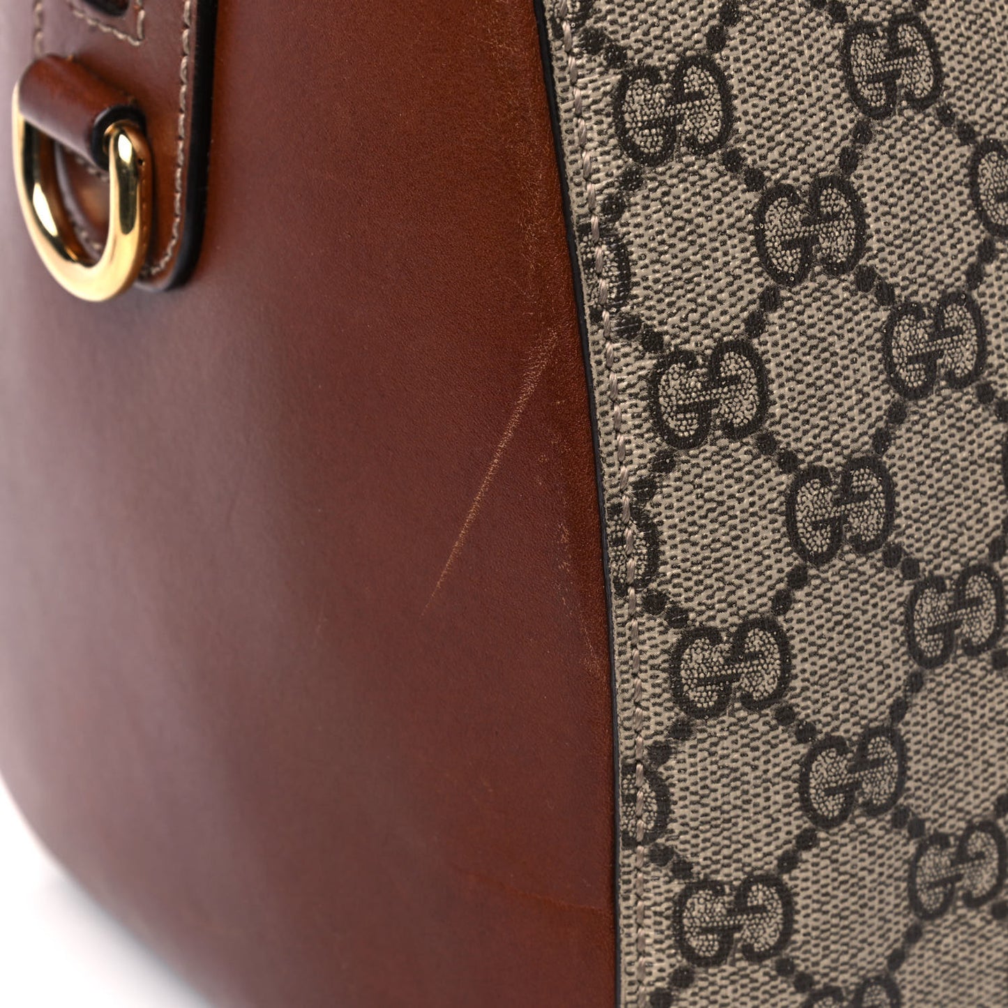 GG Supreme Monogram Medium Boston Beige Cuir
