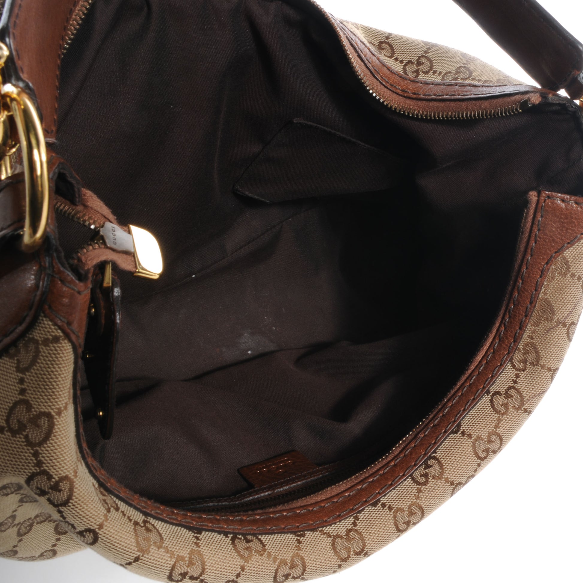 Gucci Monogram Medium Jockey Hobo Brown 5 of 8