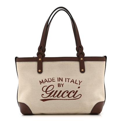 Gucci Canvas Calfskin Small Craft Tote Brown 1 of 17