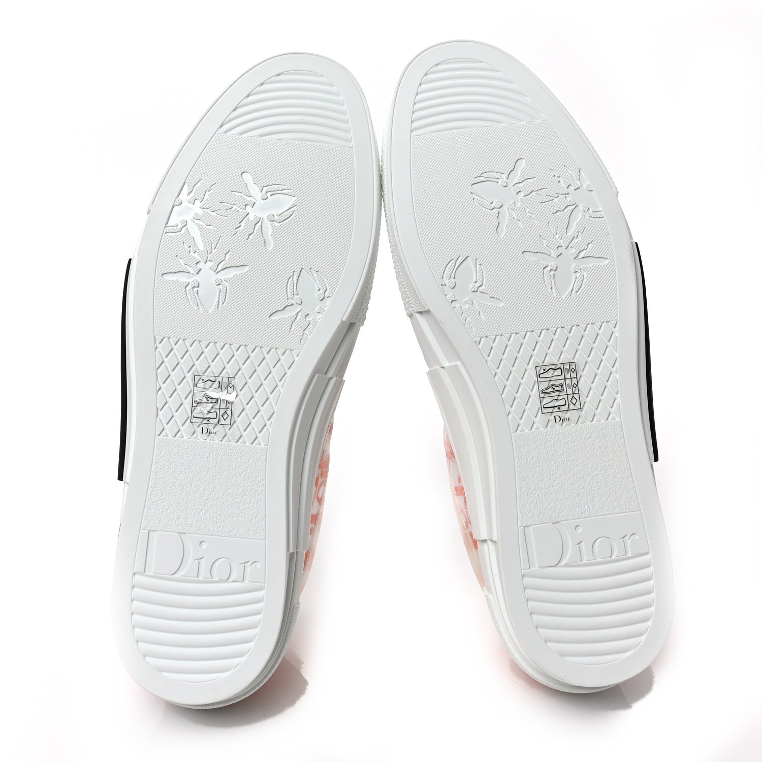 Christian Dior Technical Canvas Oblique Oblique Mens B23 Low Top Sneakers 44 White Orange 5 of 8