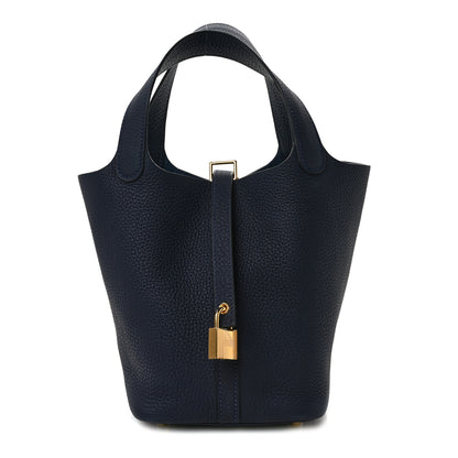 Hermes Taurillon Clemence Picotin Lock 18 PM Bleu Nuit 1 of 9