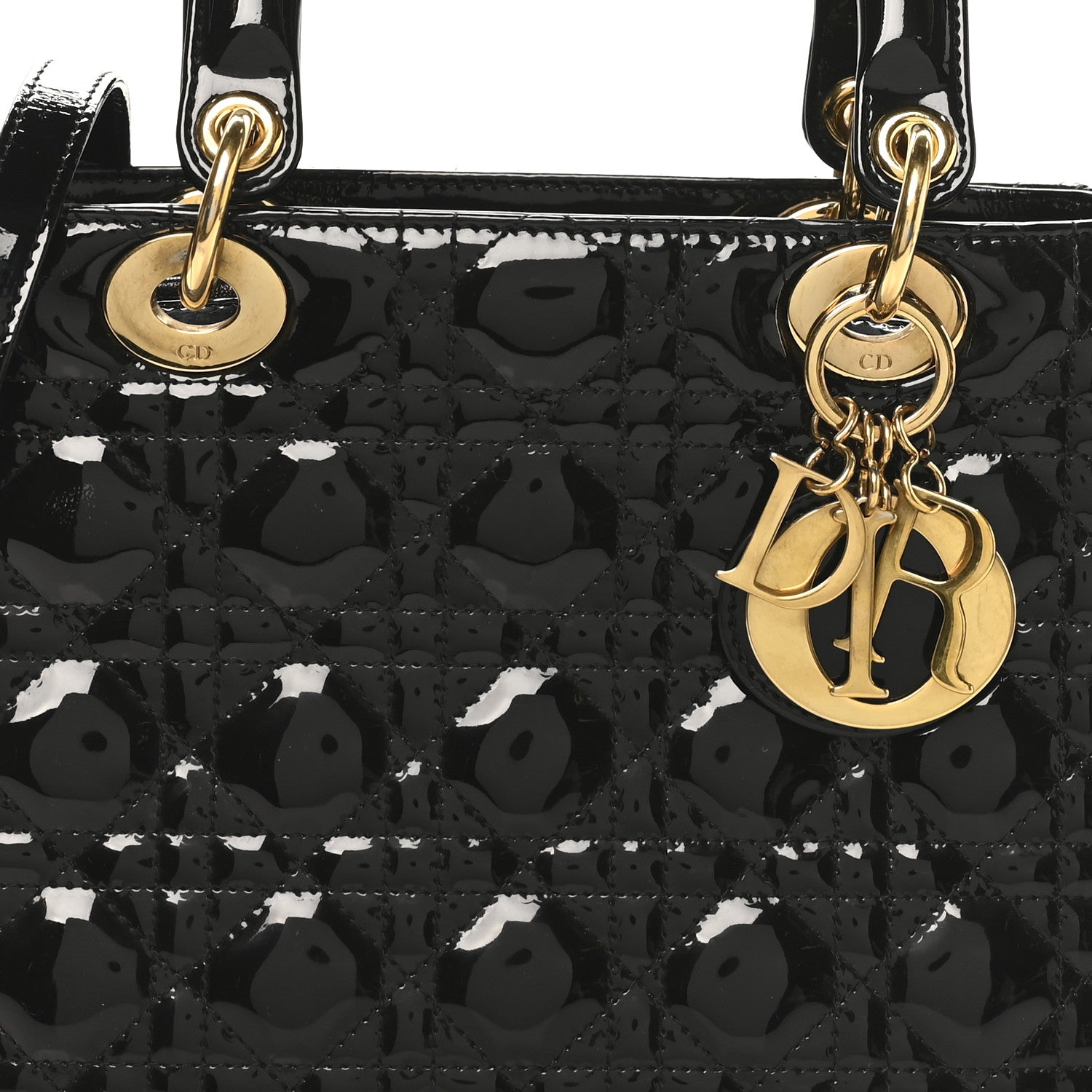 Christian Dior Patent Cannage Medium Lady Dior Black 8 of 10