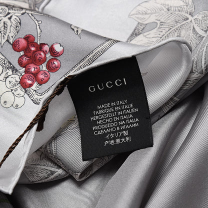 Gucci Silk Twill Wondergardenia Square Scarf Zinc Beige 3 of 3