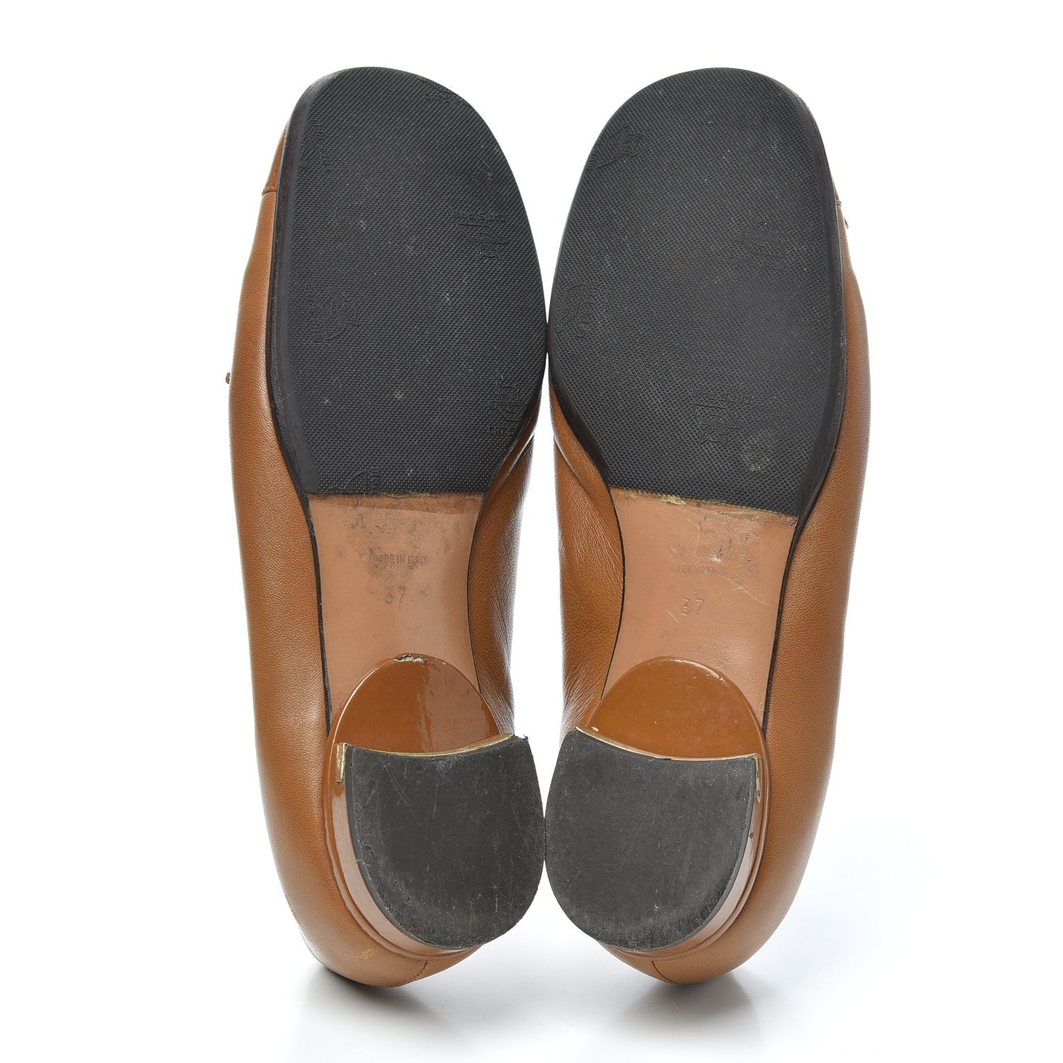 Chanel Lambskin Patent CC Cap Toe Ballerina Flats 37 Camel 7 of 7