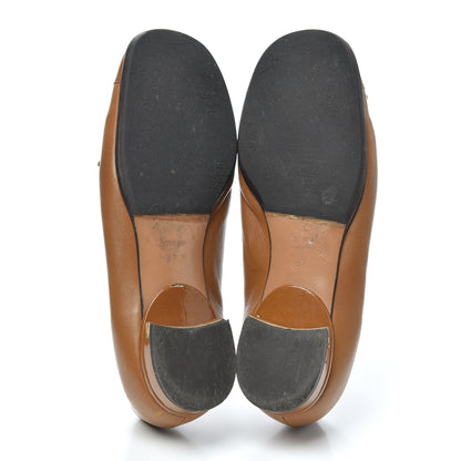 Chanel Lambskin Patent CC Cap Toe Ballerina Flats 37 Camel 7 of 7