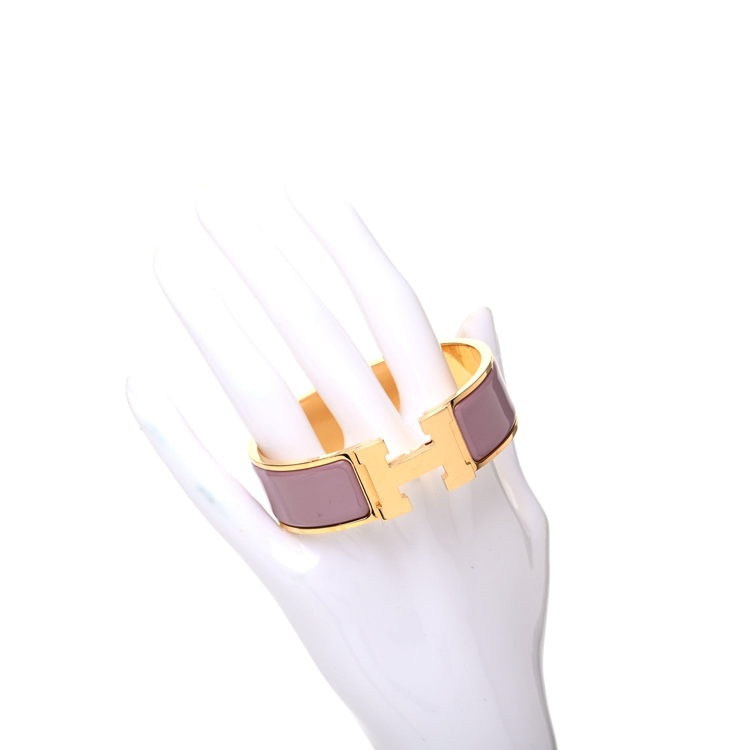 Hermes Enamel Wide Clic Clac H Bracelet GM Rose Velours 2 of 4