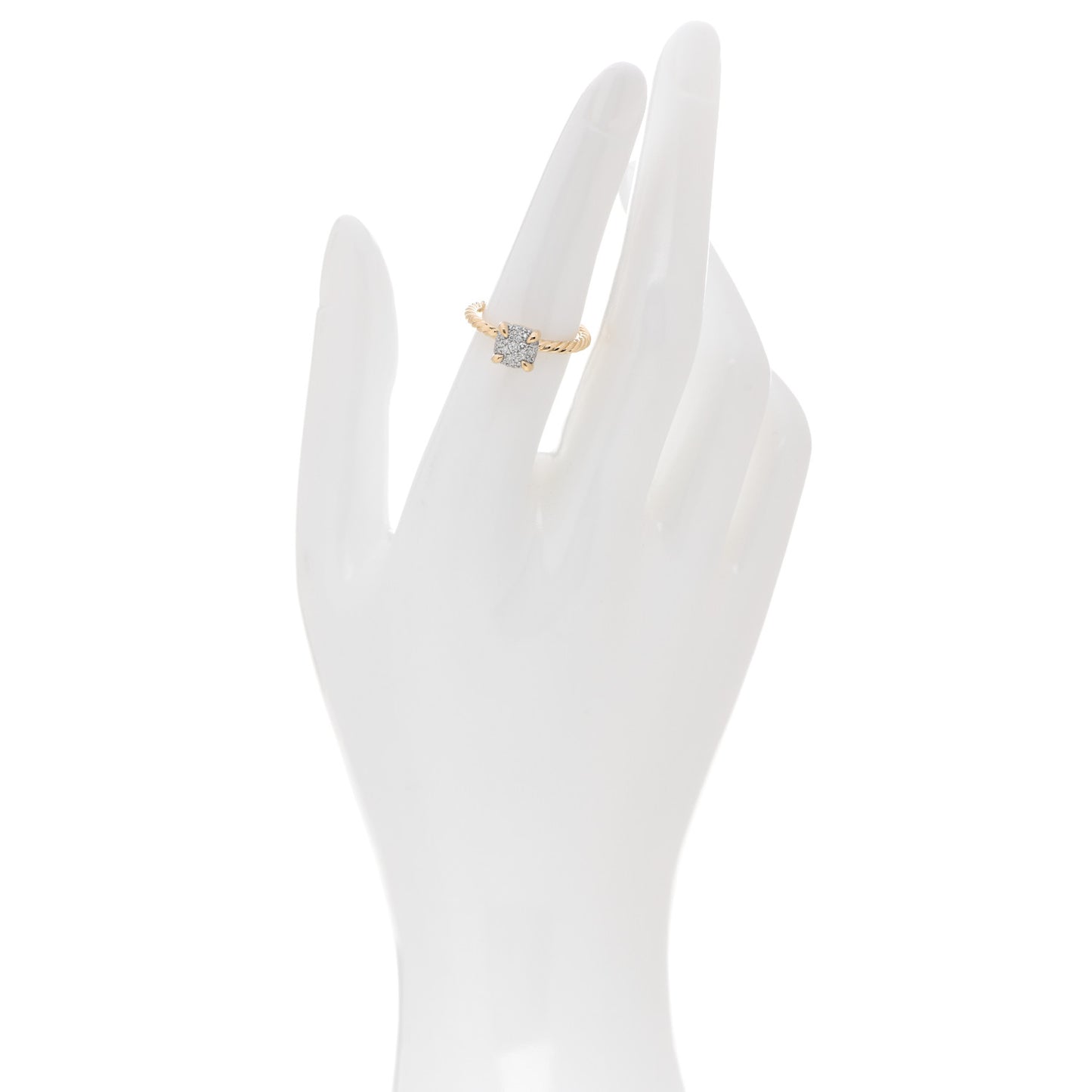 18K Yellow Gold Diamond 7mm Chatelaine Pave Ring 50 5.5
