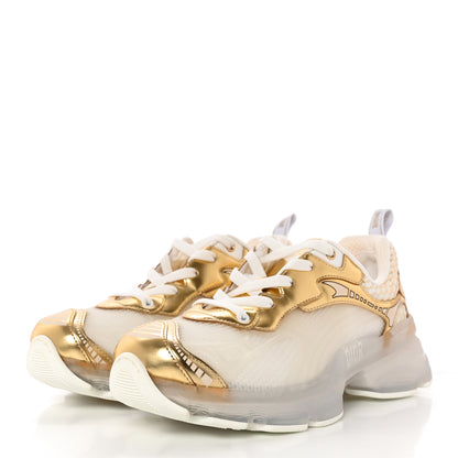 Christian Dior Matte Technical Fabric Mesh Dior Vibe Sneakers 39.5 White Gold 3 of 8