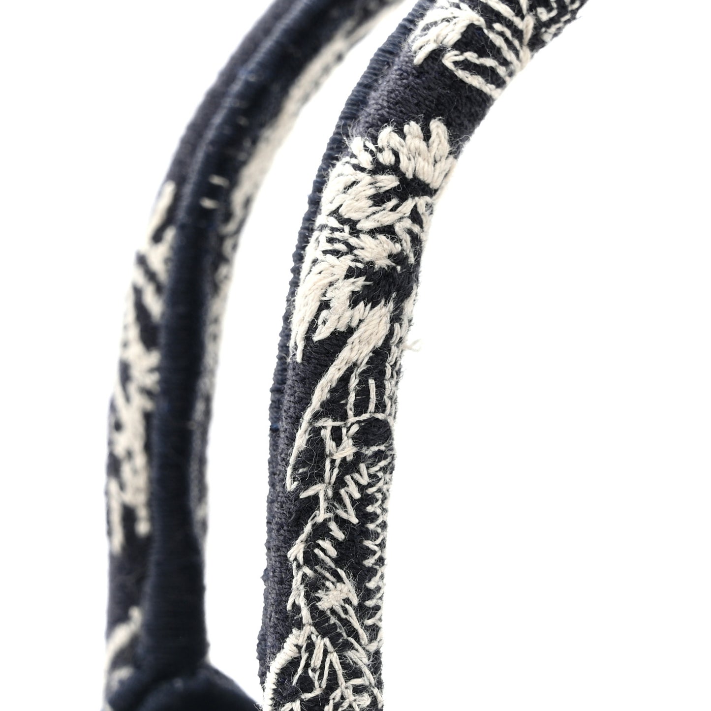 Canvas Embroidered Toile De Jouy Reverse Mini Book Tote With Strap Blue Multicolor