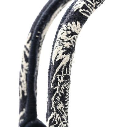 Christian Dior Canvas Embroidered Toile De Jouy Reverse Mini Book Tote With Strap Blue Multicolor 11 of 12