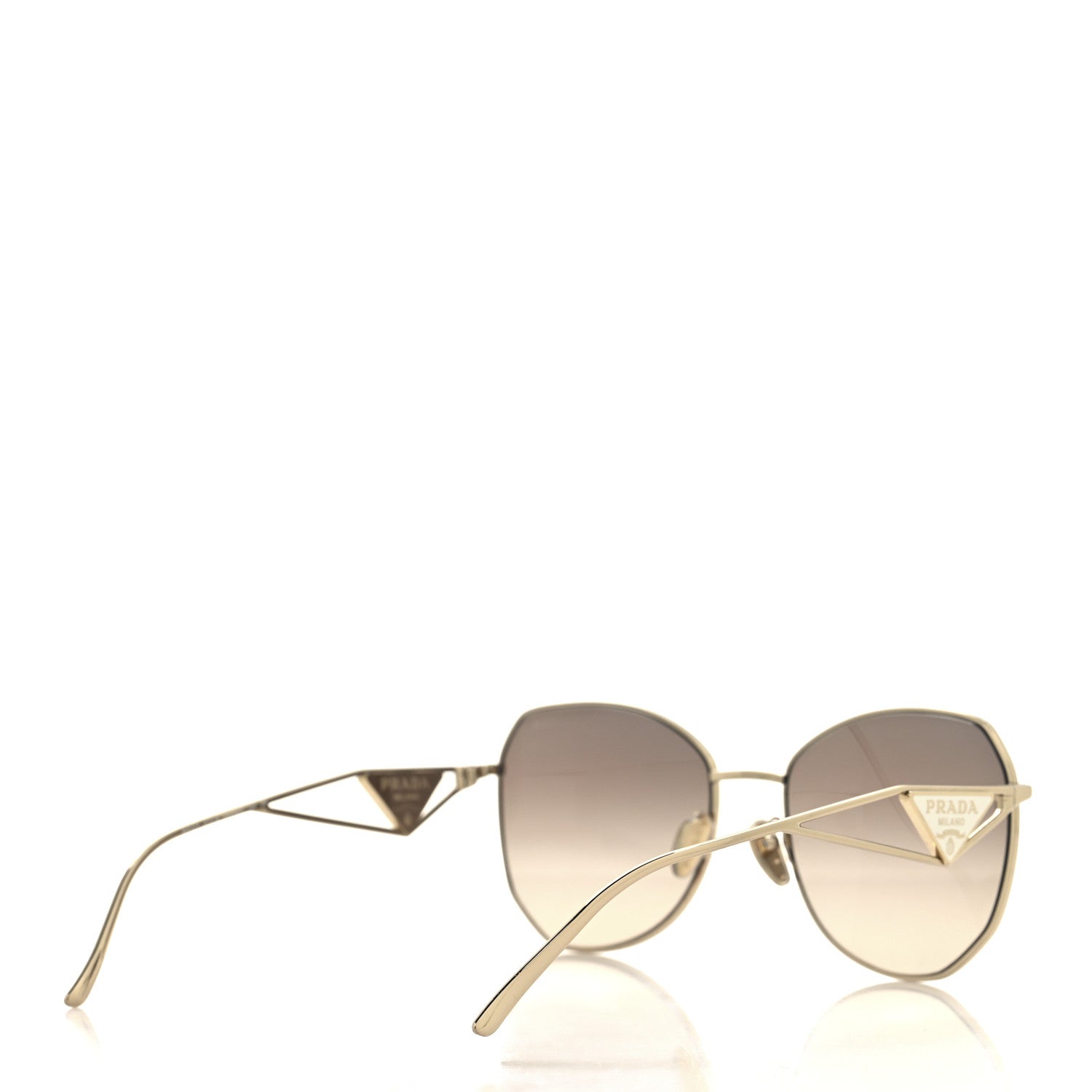Prada Metal Symbole Triangle Logo Sunglasses SPR57Y Anthracite Gray Cammeo Beige 4 of 7