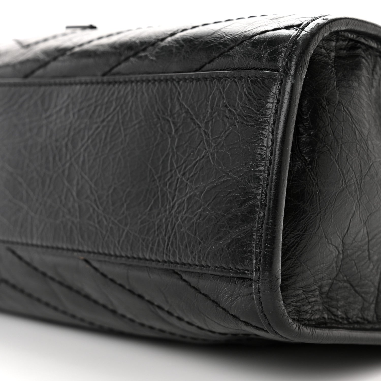 Saint Laurent Crinkled Calfskin Matelasse Monogram Medium Niki Shopper Tote Black 9 of 9