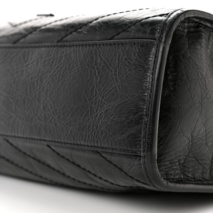 Saint Laurent Crinkled Calfskin Matelasse Monogram Medium Niki Shopper Tote Black 9 of 9