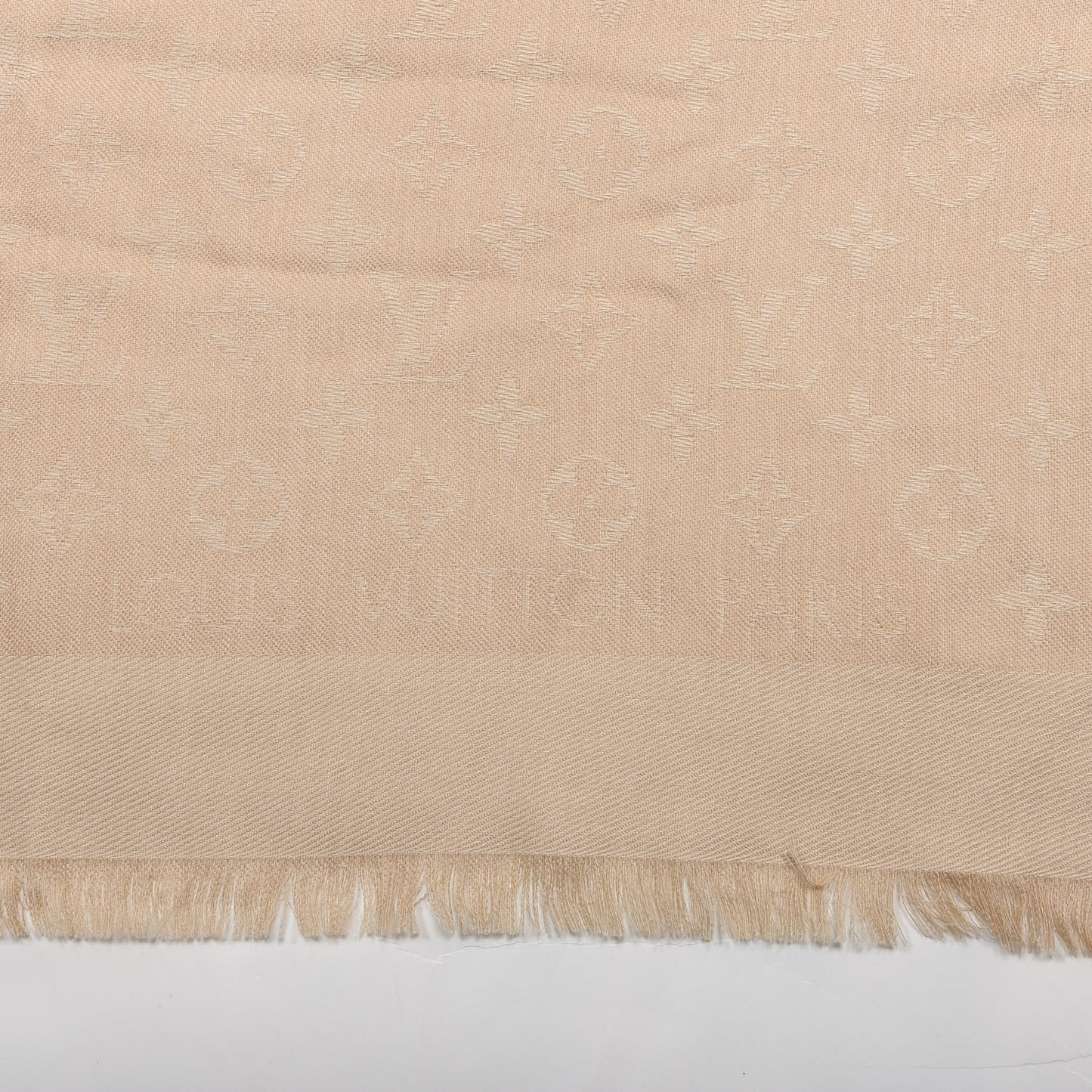 Silk Wool Monogram Shine Shawl Gold