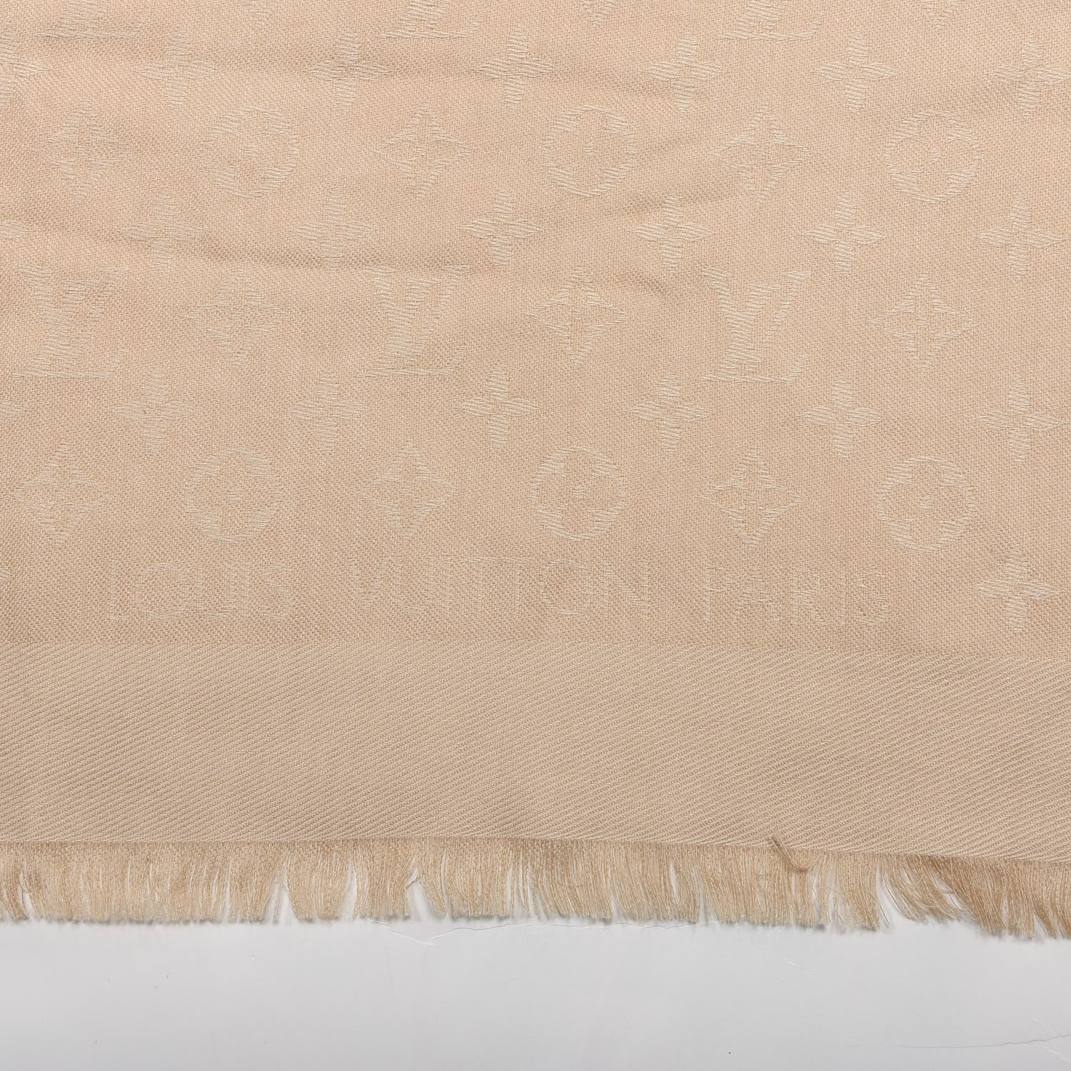 Louis Vuitton Silk Wool Monogram Shine Shawl Gold 4 of 4