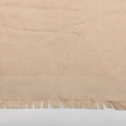 Louis Vuitton Silk Wool Monogram Shine Shawl Gold 4 of 4
