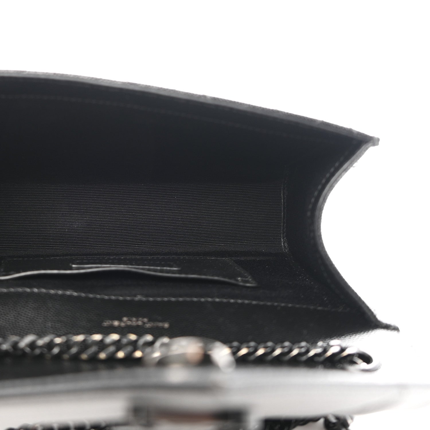 Saint Laurent Grain De Poudre Textured Mixed Matelasse Triquilt Small Monogram Monochrome Satchel Black 5 of 9