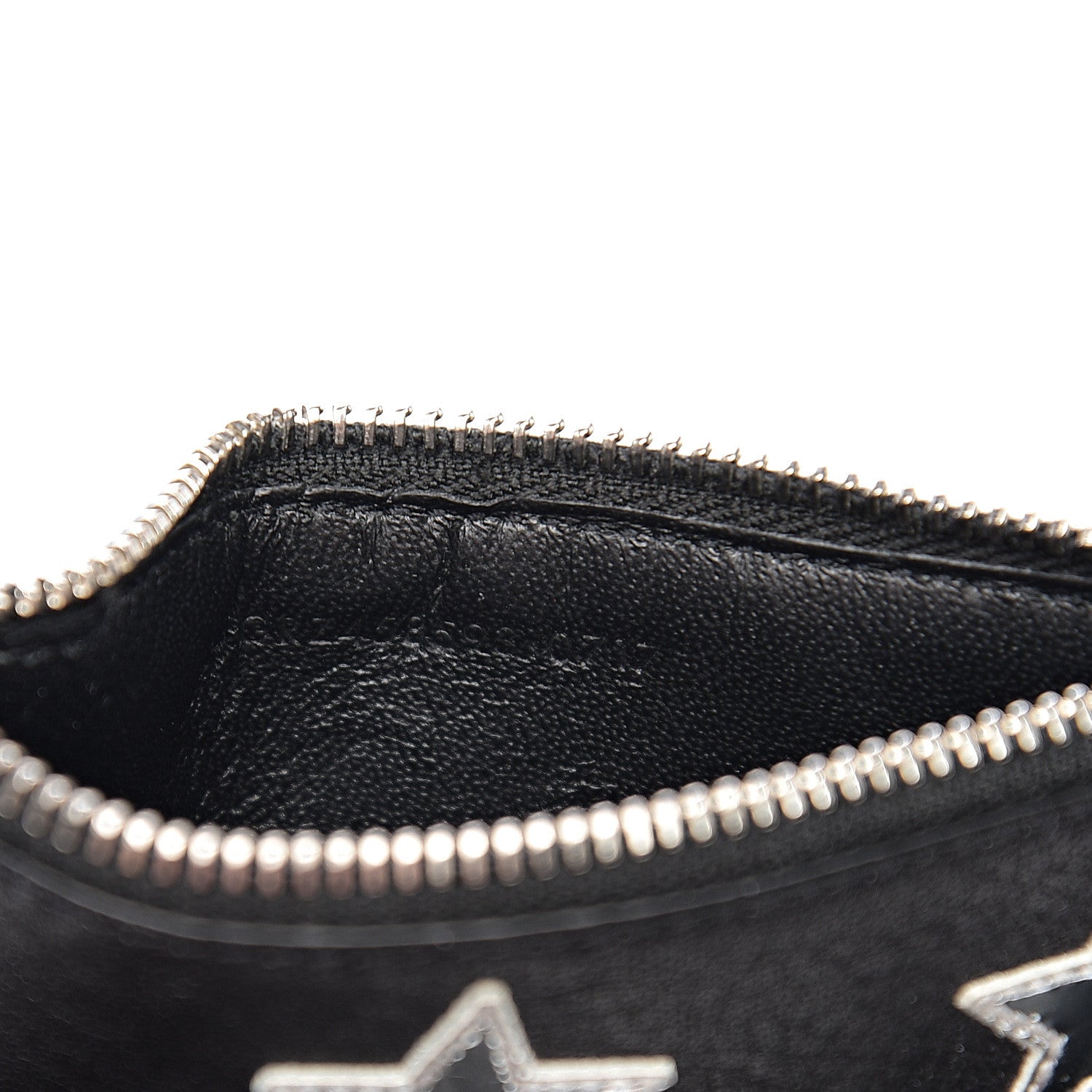 Saint Laurent Calfskin 5 Fragments Stars Zip Pouch Card Holder Black 6 of 6
