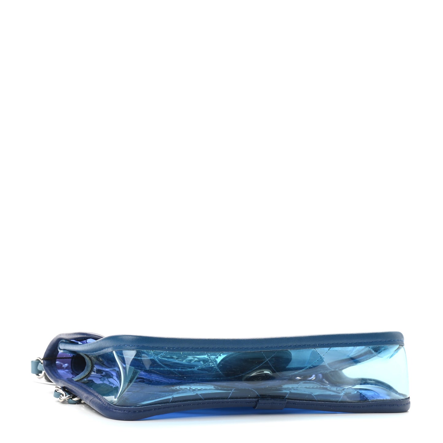 PVC Lambskin Stitched Mini Coco Splash Flap Blue