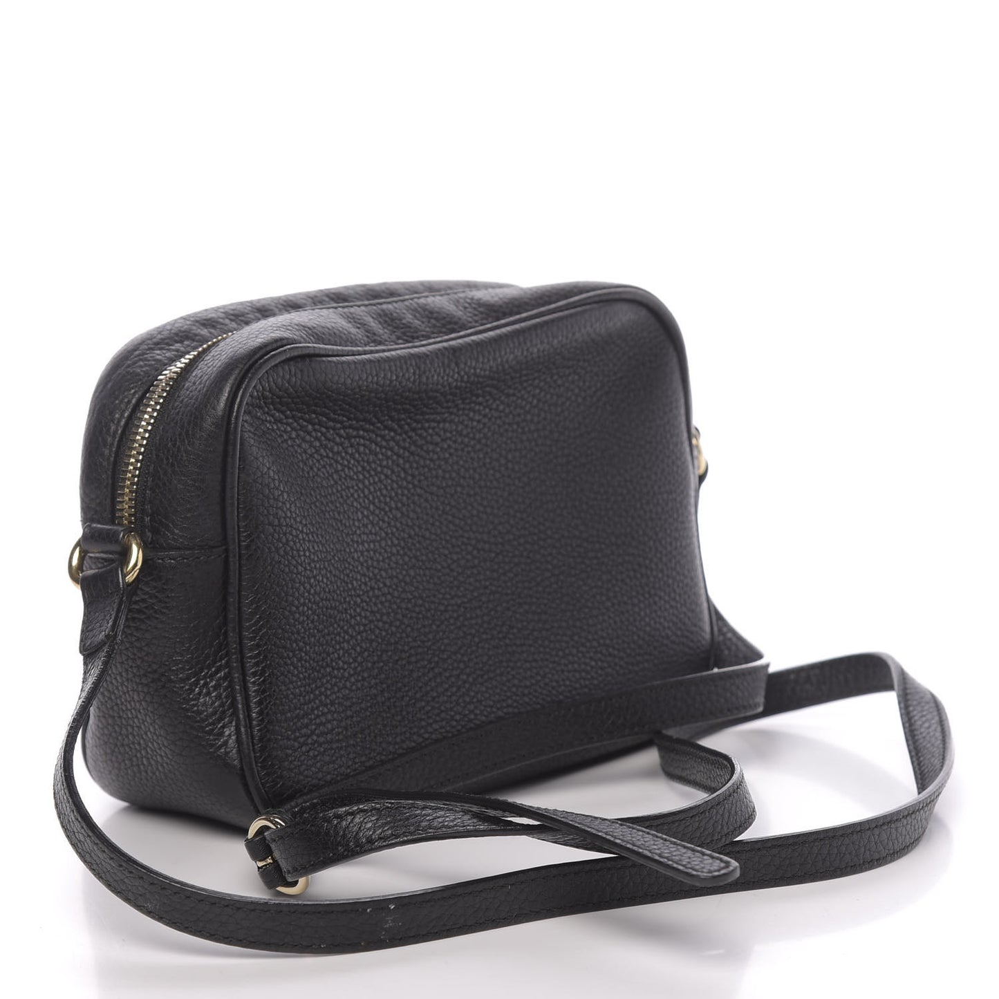 Pebbled Calfskin Small Soho Disco Bag Black