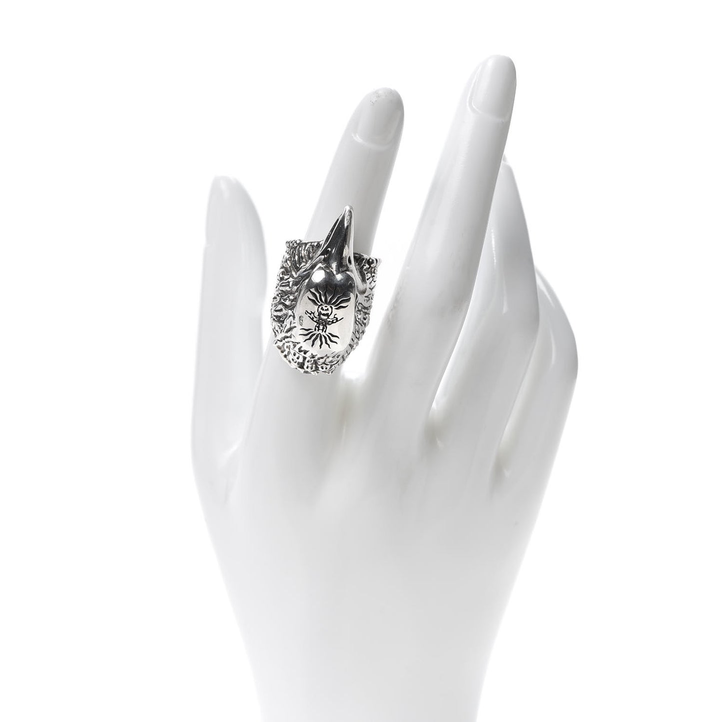 Sterling Silver Large Anger Forest Eagle Head Ring 53 6.25