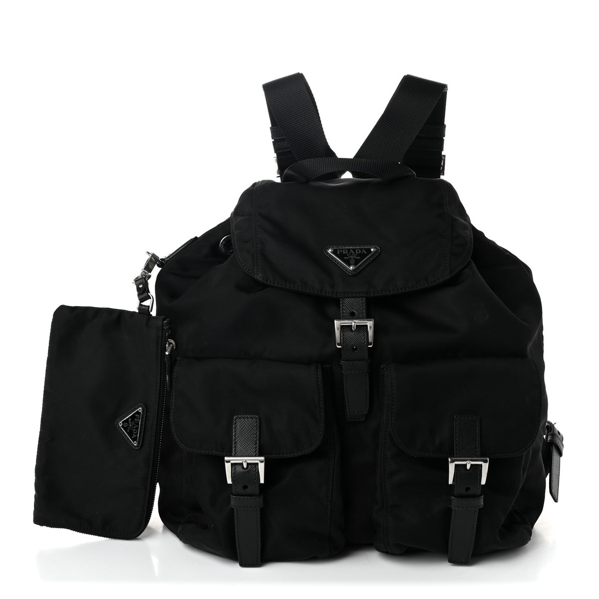 Prada Tessuto Nylon Saffiano Medium Backpack Black 3 of 11