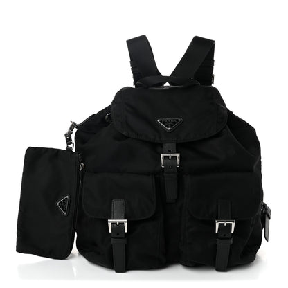 Prada Tessuto Nylon Saffiano Medium Backpack Black 3 of 11