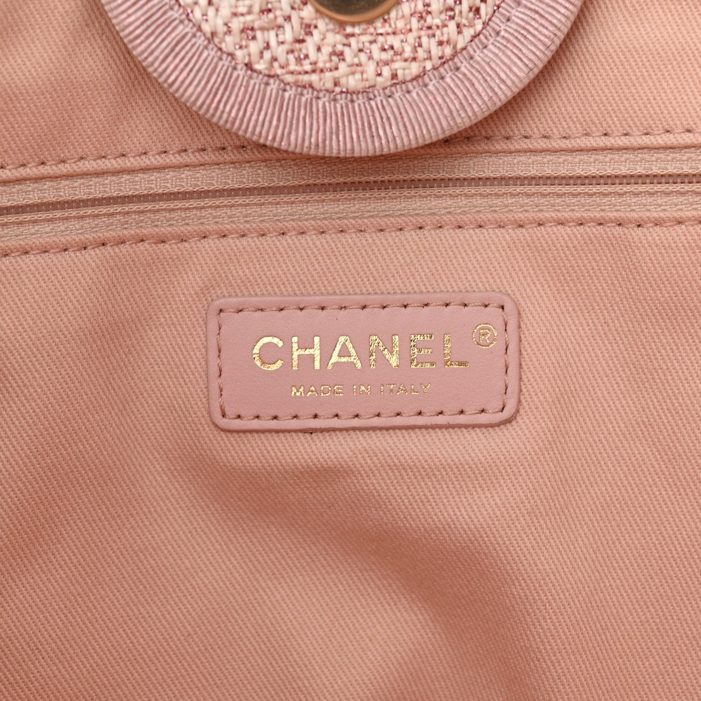 Lurex Boucle Deauville Medium Tote Pink