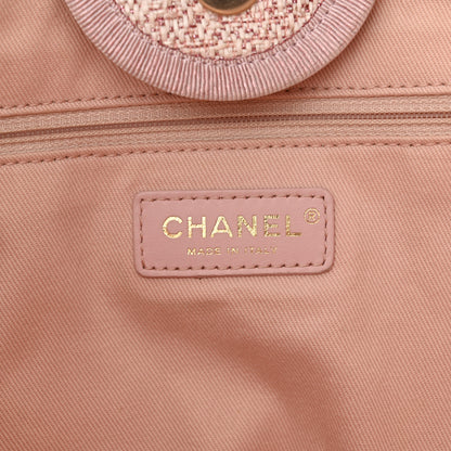 Chanel Lurex Boucle Deauville Medium Tote Pink 6 of 15