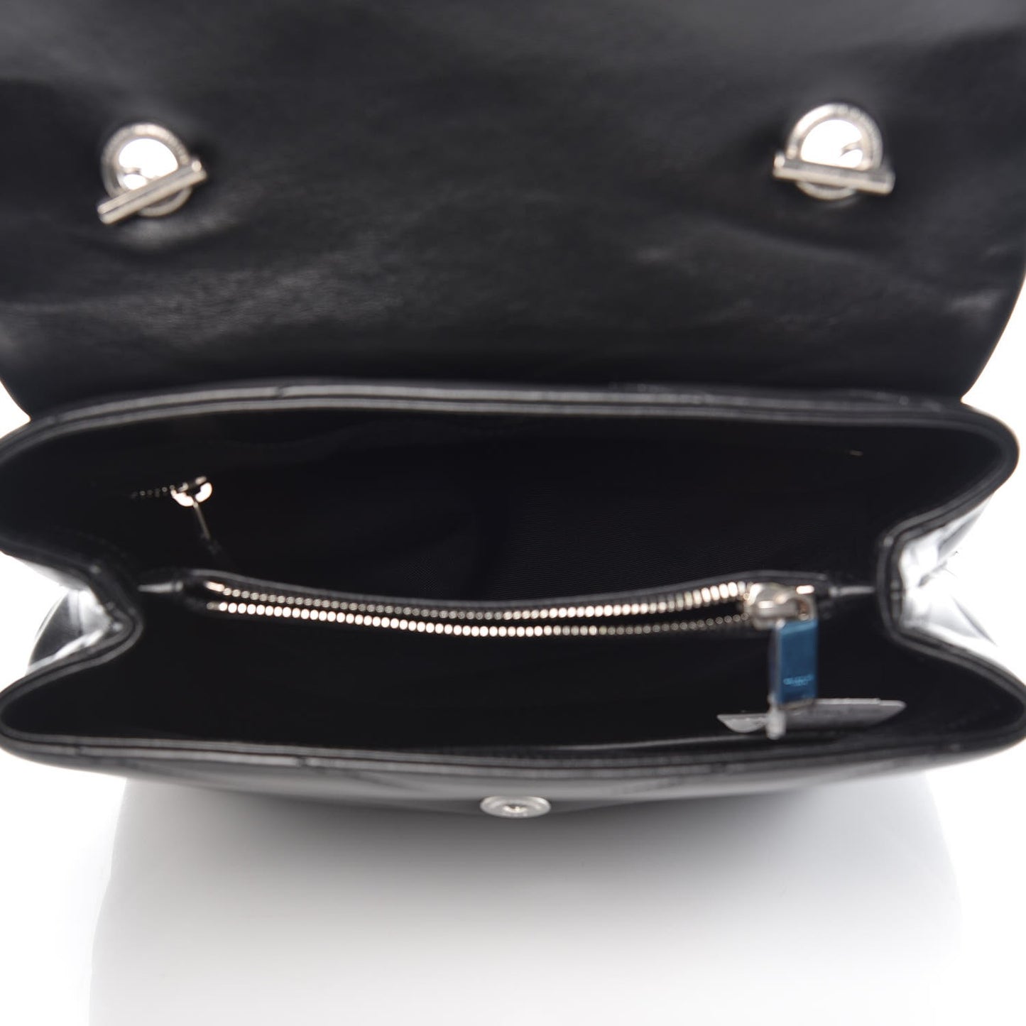 Calfskin Y Quilted Monogram Medium Loulou Satchel Black