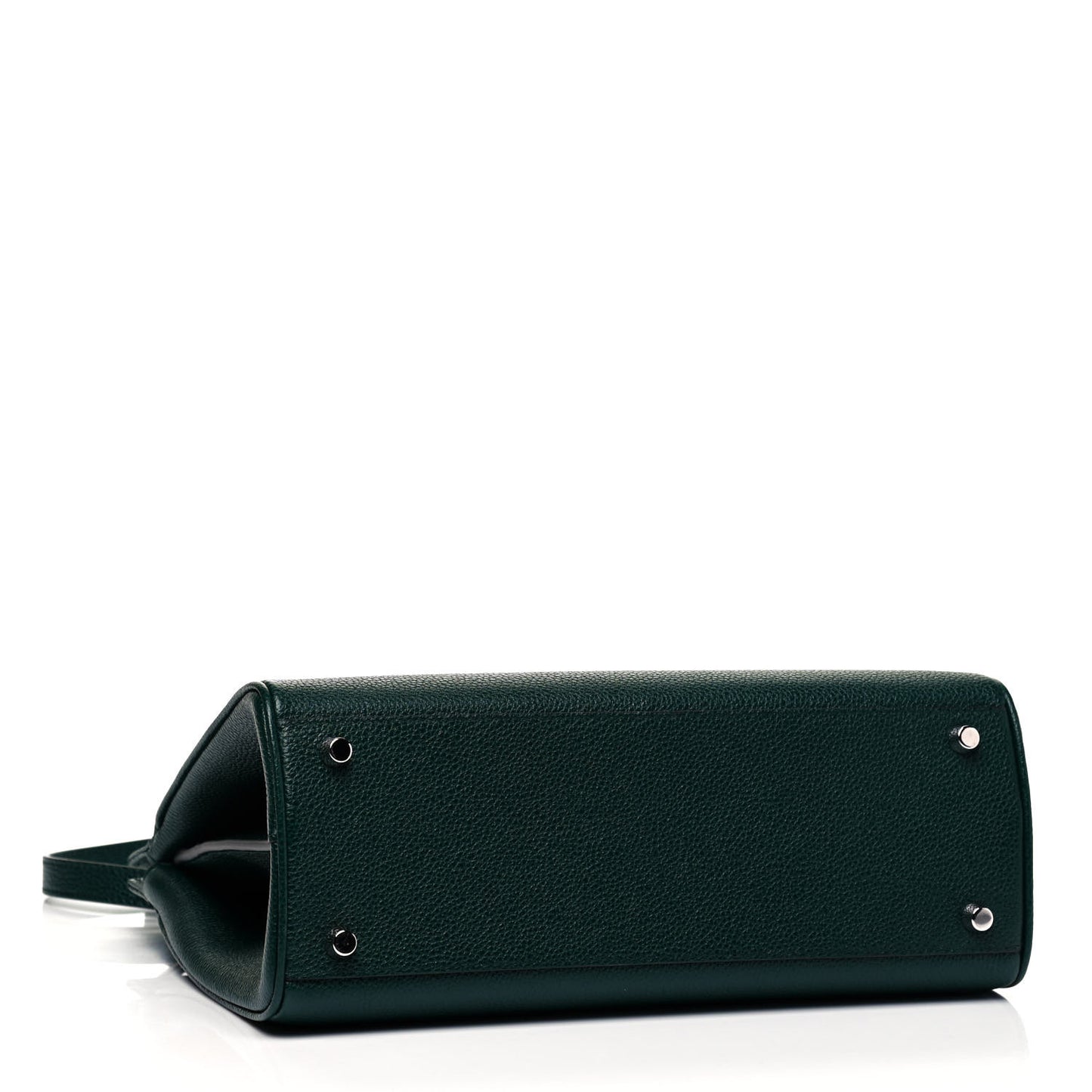 Grainy Calfskin Small Zumi Top Handle Bag Vintage Green