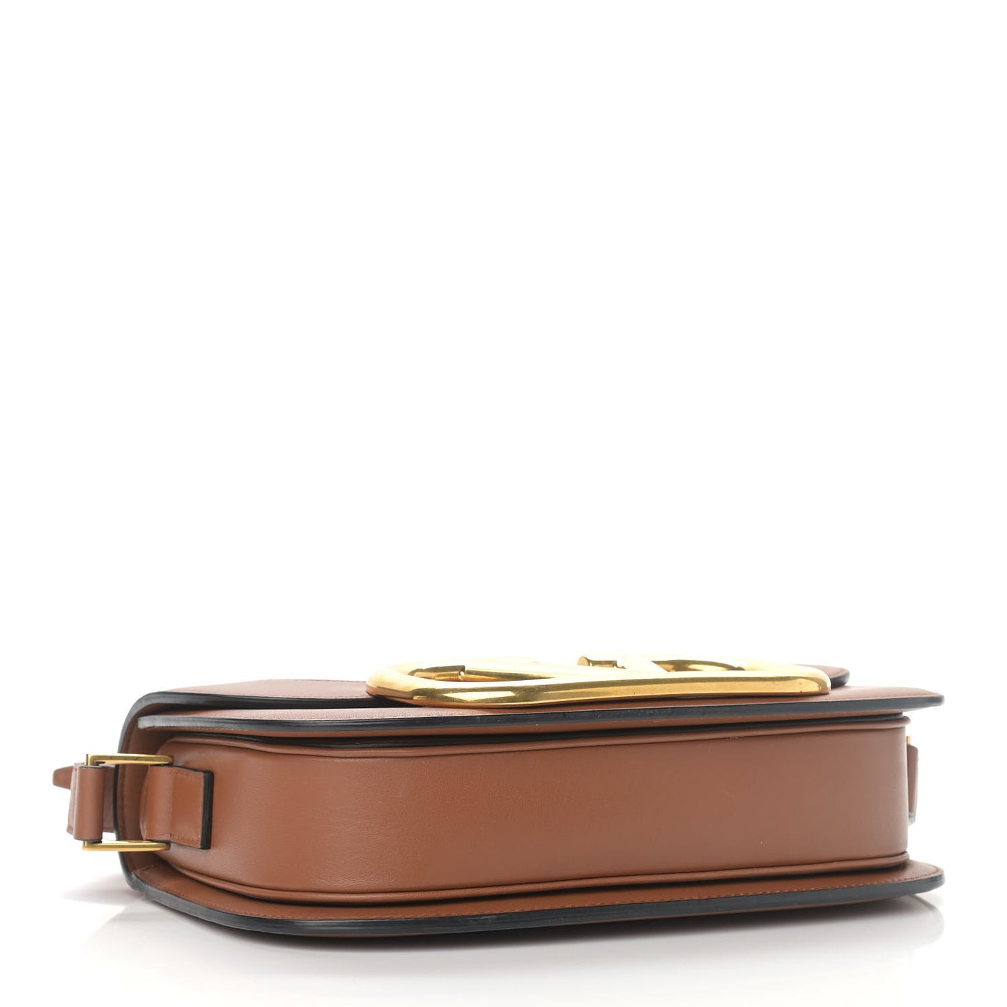 Smooth Calfskin Supervee Shoulder Bag Saddle Brown