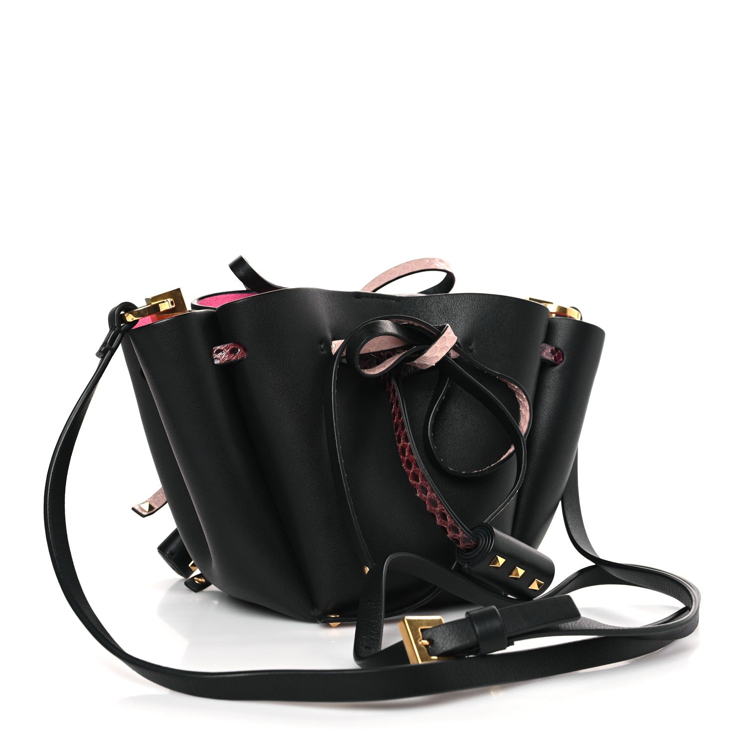 Valentino Garavani Vitello Ayers VLogo Bucket Bag Black 3 of 8