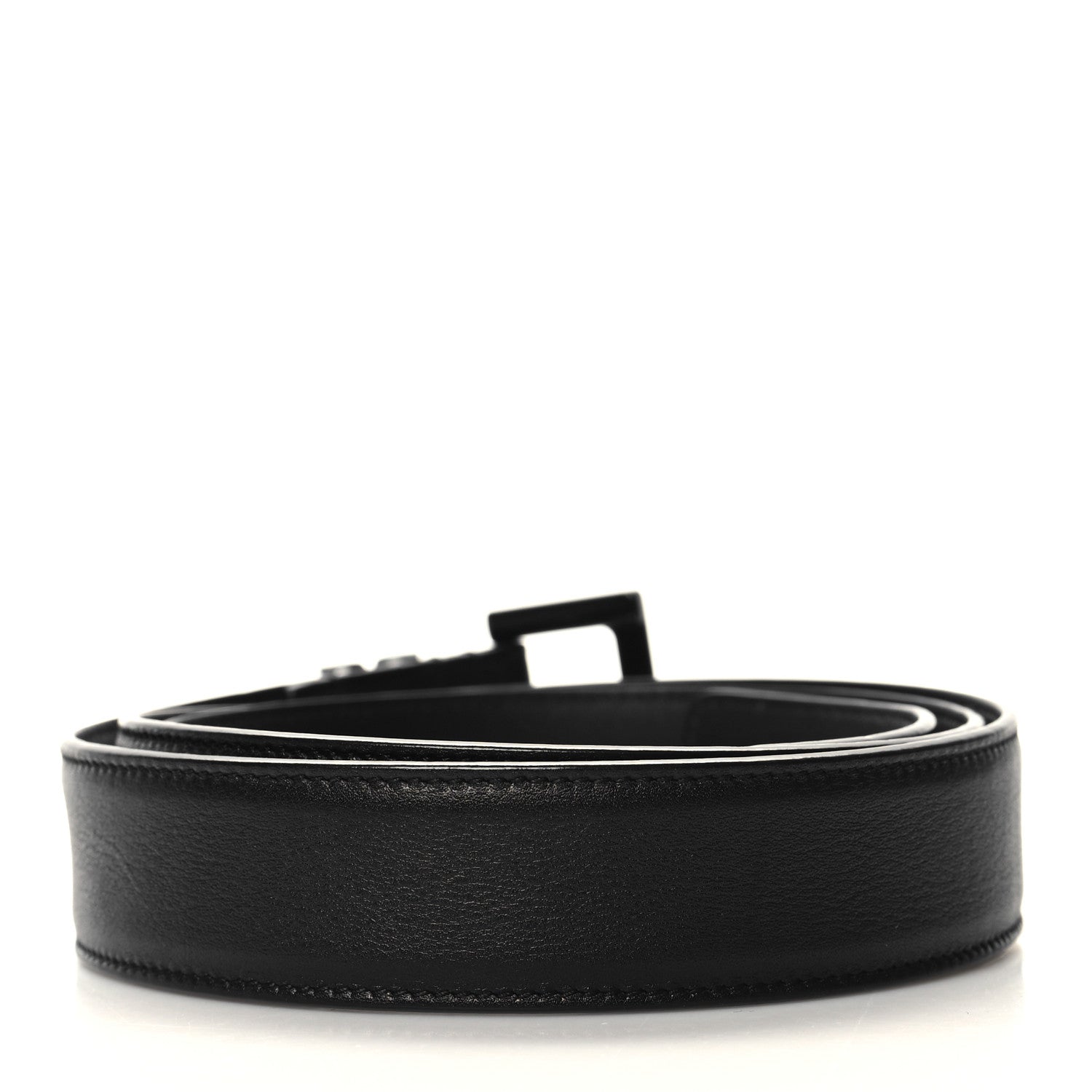Saint Laurent Goatskin Monogram Cassandre Square Buckle Belt 95 38 Black 2 of 6