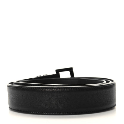 Saint Laurent Goatskin Monogram Cassandre Square Buckle Belt 95 38 Black 2 of 6