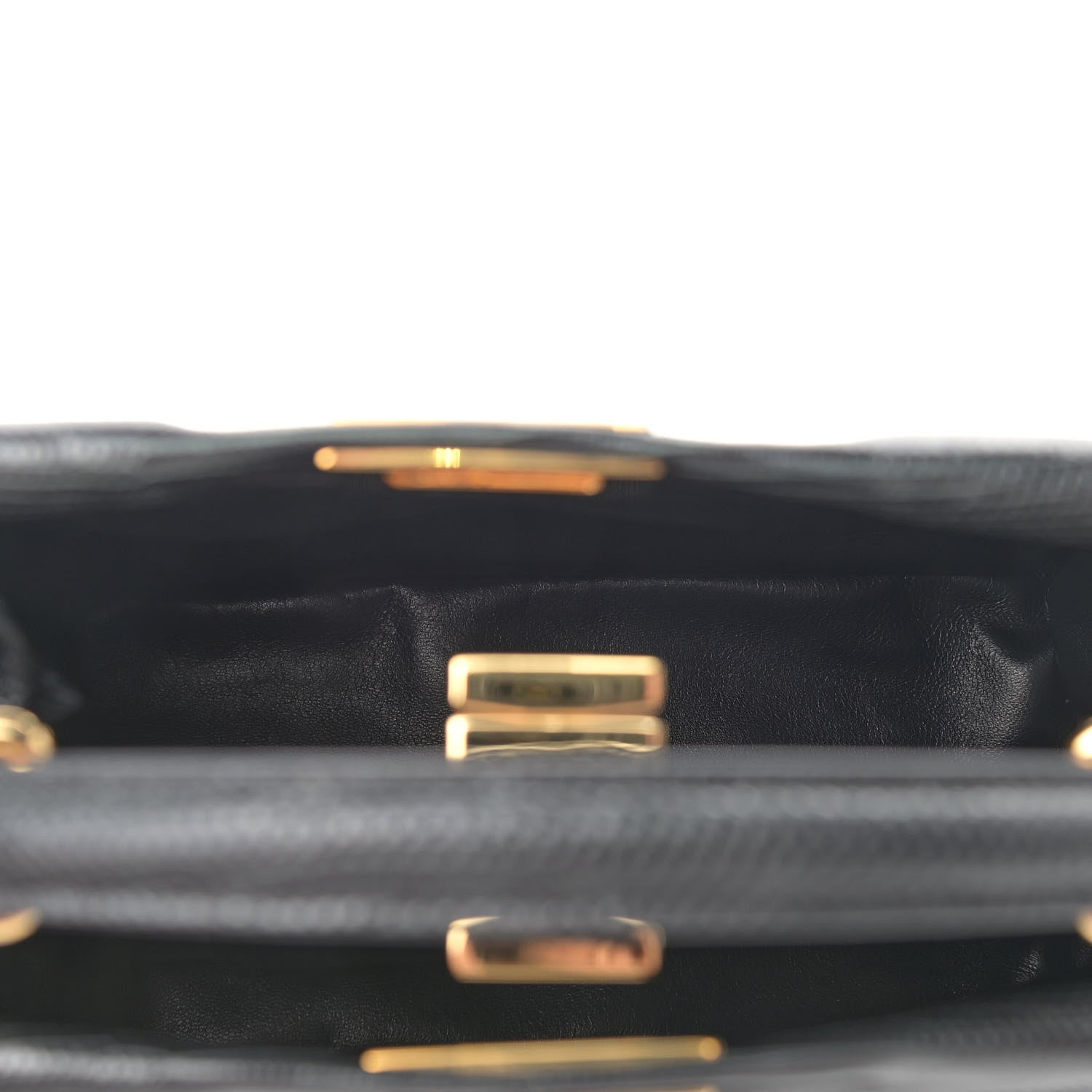 Fendi Lizard XS Peekaboo Iconic Satchel Black 5 of 8