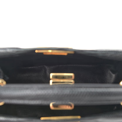 Fendi Lizard XS Peekaboo Iconic Satchel Black 5 of 8